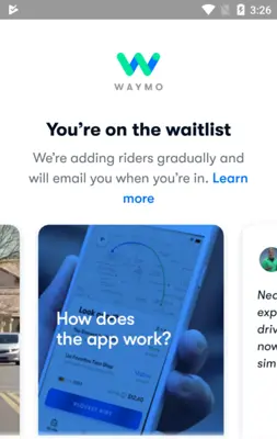 Waymo android App screenshot 2